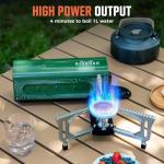BIG HORN OUTDOORS Butane Camping Stove, Portable Folding Gas Burner with Carry Bag for Camping, Emergency Use and Outdoor Cooking