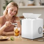 DUMOS Countertop Ice Maker, Portable 1.5L Ice Machine with Self-Cleaning, 26.5lbs/24H Fast Ice Making, 9 Bullet Ice Cubes in 6 Mins, 2 Size Options, Quiet Compact Ice Maker, Bright White