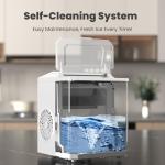 DUMOS Countertop Ice Maker, Portable 1.5L Ice Machine with Self-Cleaning, 26.5lbs/24H Fast Ice Making, 9 Bullet Ice Cubes in 6 Mins, 2 Size Options, Quiet Compact Ice Maker, Bright White