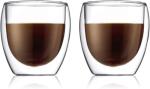 Bodum Double Wall Glasses pack of 2 PAVINA - 250ml Coffee Cups - Dishwasher Safe Thermal Cup - Mouth-blown Borosilicate Glass