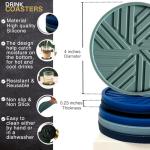 Angardy Homeware Silicone Coasters Set of 6 - with Holder - Smart and Modern Patterns That Holds Your Drink’s condensations, Protecting Your Coffee Table, Decor for Home, Office, bar