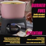 Artestia Cast Iron Cheese Fondue Pot Set for Chocolate Swiss Fondue Set Camping Fondue Set with 6 Fondue Forks, 11-Piece Cheese Fondue Set Serve 6 Persons (Pink)