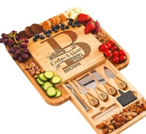 Personalized Charcuterie Board Gifts Set, Custom Large Cheese Board, Charcuterie Board for Wedding, Anniversary, Birthday, Housewarming, Engagement, Party, New Home Gift Couple, Fathers Day, Christmas