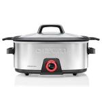 Chefman 6-Quart Slow Cooker, Electric Countertop Cooking, Stovetop & Oven-Safe Removable Insert for Browning & Sautéing, Family-Size Soups & Stews, Nonstick & Dishwasher-Safe Interior,Stainless Steel