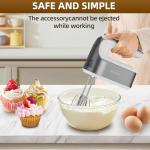 GELANGS-400W Hand Mixer with Turbo Boost - 5-Speed, One-Touch Release, Copper Motor - 3 Dishwasher-Safe Attachments - 110V Heavy Duty Mixer for Baking, Whipping & Dough