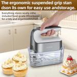 GELANGS-400W Hand Mixer with Turbo Boost - 5-Speed, One-Touch Release, Copper Motor - 3 Dishwasher-Safe Attachments - 110V Heavy Duty Mixer for Baking, Whipping & Dough