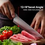 RAXCO Knife Set,15-Piece Stainless Steel Kitchen Knives with Block for Professional Cutting,White