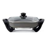 Kenmore Electric Skillet - Nonstick Frying Pan With Removable Glass Lid, Grill, Saute, Roast Chicken, Cook Pancake, 12x12" Temperature Control Easy Clean Countertop Kitchen Appliance