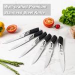 CHUSHIJI Steak Knives,Premium Steak knife Set of 6, Stainless Steel Steak Knife Set, Serrated Steak Knives