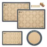 Silicone Baking Mat Set of 4, GUANCI Grade Food Baking mats Non-Stick Reusable Pizza Bakeware Mat for Making Macaroon, Pizza, Cookie, Pastry, Bread, Bun(Grey)