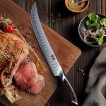 HOSHANHO Carving Slicing Knife, 12 Inch Japanese High Carbon Steel Brisket Knife with Ergonomic Pakkawood Handle, Razor Sharp Curved Butcher Breaking Knives for Meat Cutting