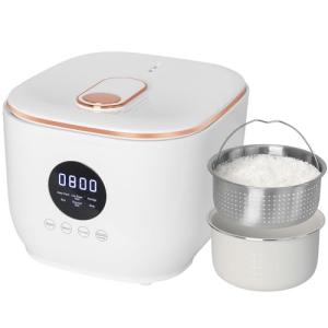 3L Low Sugar Rice Cooker with Rice Steamer Basket, Smart Starch-Removing Rice Cooker 6 Cup, 5-in-1 Digital Steamer for Porridge, 24-Hr Delay Timer and 8-Hr Keep Warm