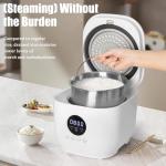 3L Low Sugar Rice Cooker with Rice Steamer Basket, Smart Starch-Removing Rice Cooker 6 Cup, 5-in-1 Digital Steamer for Porridge, 24-Hr Delay Timer and 8-Hr Keep Warm