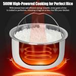 3L Low Sugar Rice Cooker with Rice Steamer Basket, Smart Starch-Removing Rice Cooker 6 Cup, 5-in-1 Digital Steamer for Porridge, 24-Hr Delay Timer and 8-Hr Keep Warm