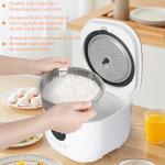 3L Low Sugar Rice Cooker with Rice Steamer Basket, Smart Starch-Removing Rice Cooker 6 Cup, 5-in-1 Digital Steamer for Porridge, 24-Hr Delay Timer and 8-Hr Keep Warm