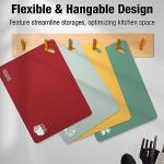 Eparé Extra Thick Flexible Folding Cutting Boards for Kitchen - Set of 4 Hangable & BPA Free Large Chopping & Cutting Mats for Cooking – Non Slip Cutting Sheets for Kitchen