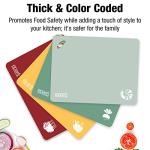 Eparé Extra Thick Flexible Folding Cutting Boards for Kitchen - Set of 4 Hangable & BPA Free Large Chopping & Cutting Mats for Cooking – Non Slip Cutting Sheets for Kitchen