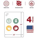 Eparé Extra Thick Flexible Folding Cutting Boards for Kitchen - Set of 4 Hangable & BPA Free Large Chopping & Cutting Mats for Cooking – Non Slip Cutting Sheets for Kitchen