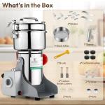 Kymucolvin Electric Grain Mill Grinder-2500g 110V 4100W Performance Grain Mill,Suitable for Kitchen, Household,Commercial Use of Crushing Dry Grains,Spices,Herbs,Coffee,Corn,Pepper Grinder. (2500g)