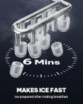 Silonn Ice Maker Countertop Machine with Handle, 26lbs in 24h, 9 Ice Cubes Ready in 6 Mins, Self-Cleaning Ice Makers with Basket and Scoop, Ideal for Home, Kitchen, Camping, RV