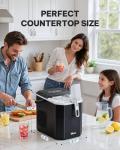 Silonn Ice Maker Countertop Machine with Handle, 26lbs in 24h, 9 Ice Cubes Ready in 6 Mins, Self-Cleaning Ice Makers with Basket and Scoop, Ideal for Home, Kitchen, Camping, RV