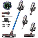 Cordless Vacuum Cleaner, 50KPa 600W 70Mins Vacuum Cleaner for Home, Anti-Tangle Self-Standing Stick Vacuum with Scented Tablet, Upgraded Dust Cup Scraping, Vacuum Cordless for Pet Hair/Carpet/Floors