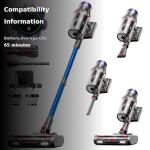 Cordless Vacuum Cleaner, 50KPa 600W 70Mins Vacuum Cleaner for Home, Anti-Tangle Self-Standing Stick Vacuum with Scented Tablet, Upgraded Dust Cup Scraping, Vacuum Cordless for Pet Hair/Carpet/Floors