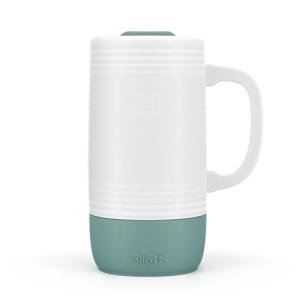 Ello Jane 18oz Ceramic Travel Mug with Handle, Splash-Resistant Slider Lid and Built-in Coaster, Perfect for Coffee and Tea, BPA Free, Dishwasher Safe, Gift for Him Her Birthday, Alligator