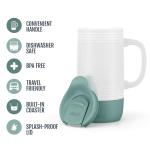 Ello Jane 18oz Ceramic Travel Mug with Handle, Splash-Resistant Slider Lid and Built-in Coaster, Perfect for Coffee and Tea, BPA Free, Dishwasher Safe, Gift for Him Her Birthday, Alligator