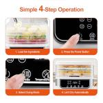 Smart One Touch Food Dehydrator, 5 Layer Transparent Trays, 4 Preset Modes, Digital Timer & Temperature Control, Dehydrators for food and Jerky,Fruit, Meat, Herbs, Mushrooms, Beef Snacks