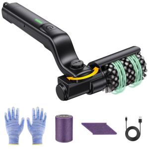 Electric Rotary Grill Brush for BBQ – 304 Stainless Steel Rotary Brush Head, Anti-Shedding Bristles, Rechargeable 3-Speed Power Control, Up to 90-Min Runtime, Outdoor Grill Cleaner