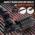 Electric Rotary Grill Brush for BBQ – 304 Stainless Steel Rotary Brush Head, Anti-Shedding Bristles, Rechargeable 3-Speed Power Control, Up to 90-Min Runtime, Outdoor Grill Cleaner