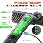 Electric Rotary Grill Brush for BBQ – 304 Stainless Steel Rotary Brush Head, Anti-Shedding Bristles, Rechargeable 3-Speed Power Control, Up to 90-Min Runtime, Outdoor Grill Cleaner