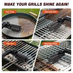 Electric Rotary Grill Brush for BBQ – 304 Stainless Steel Rotary Brush Head, Anti-Shedding Bristles, Rechargeable 3-Speed Power Control, Up to 90-Min Runtime, Outdoor Grill Cleaner