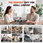 Electric Rotary Grill Brush for BBQ – 304 Stainless Steel Rotary Brush Head, Anti-Shedding Bristles, Rechargeable 3-Speed Power Control, Up to 90-Min Runtime, Outdoor Grill Cleaner