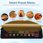 SUNVIVIPRO 3-in-1 Indoor Grill & Griddle: 180° Flat Opening, Preset Menu, 1600W Electric Panini Press Sandwich Maker with Locking Lid, Removable Non-stick Plates, Easy to Clean, Black