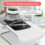 Fullstar Mandoline Slicer for Kitchen, Fruit Cutter, Cheese Grater, Cucumber Slicer, Veggie Spiralizer, Food Cutter & Kitchen Gadgets & Gifts with Safety Glove (6 in 1, Clear)