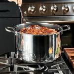 HexClad Hybrid Nonstick 10-Quart Stockpot with Tempered Glass Lid, Stay-Cool Handles, Dishwasher-Friendly, Oven-Safe Up to 900°F, Induction Ready, Compatible with All Cooktops