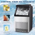 DOGHLY Commercial Ice Maker 100lbs/24H, 36 Cubes Ready in 11 Mins, 15lbs Storage, Self-Cleaning, 24H Timer, Stainless Steel Freestanding Ice Machine for Home, Office, Bar, Restaurant