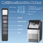 DOGHLY Commercial Ice Maker 100lbs/24H, 36 Cubes Ready in 11 Mins, 15lbs Storage, Self-Cleaning, 24H Timer, Stainless Steel Freestanding Ice Machine for Home, Office, Bar, Restaurant
