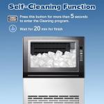 DOGHLY Commercial Ice Maker 100lbs/24H, 36 Cubes Ready in 11 Mins, 15lbs Storage, Self-Cleaning, 24H Timer, Stainless Steel Freestanding Ice Machine for Home, Office, Bar, Restaurant