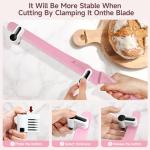 CoquusAid 2025 Upgrade Bread Knife for Homemade Bread, World‘s 1st Double Serrated Knife with 5 Thickness Adjustable Slicing Guide, Stainless Steel Bread Cutter, Razor Sharp for Sourdough, Pink