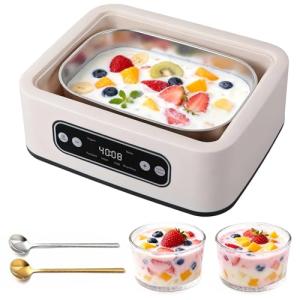 Yogurt Maker with Timer and Temperature Control, Fully Automatic for Home Use. Perfect for Making Greek Yogurt and Probiotic Yogurt, Equipped with an Automatic Shut-off Function