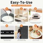 Yogurt Maker with Timer and Temperature Control, Fully Automatic for Home Use. Perfect for Making Greek Yogurt and Probiotic Yogurt, Equipped with an Automatic Shut-off Function