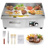 Dyna-Living Commercial Electric Griddle 22'' Flat Top Grill Countertop 3000W Stainless Steel Electric Griddle Nonstick Commercial Flat Top Griddle Countertop Grills, 122°F-572°F Temp Adjustable