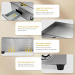 Dyna-Living Commercial Electric Griddle 22'' Flat Top Grill Countertop 3000W Stainless Steel Electric Griddle Nonstick Commercial Flat Top Griddle Countertop Grills, 122°F-572°F Temp Adjustable