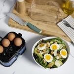 COOK WITH COLOR 6-Egg Capacity Egg Cooker – For Soft, Medium, Or Hard-Boiled Eggs, Rapid Cook Time, Auto Shut-Off & Boil-Dry Protection – Includes Tray, Measuring Cup & Lid – 210W Egg Maker, Navy