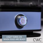 COOK WITH COLOR 6-Egg Capacity Egg Cooker – For Soft, Medium, Or Hard-Boiled Eggs, Rapid Cook Time, Auto Shut-Off & Boil-Dry Protection – Includes Tray, Measuring Cup & Lid – 210W Egg Maker, Navy