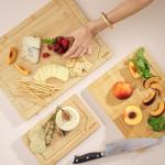 JoyJolt Bamboo Cutting Boards - Large & Small Wooden Board - Serving Cheese, Bread or Chopping Boards. Non-Slip