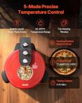 VEVOR Pizza Oven, 14 in Electric Pizza Maker, 1600W Electric Pizzas Cooker with Cordierite Stone, 5-Mode Temperature Control, Viewing Window for Precise Cooking, Heats up to 698 ˚F, for Home Kitchen